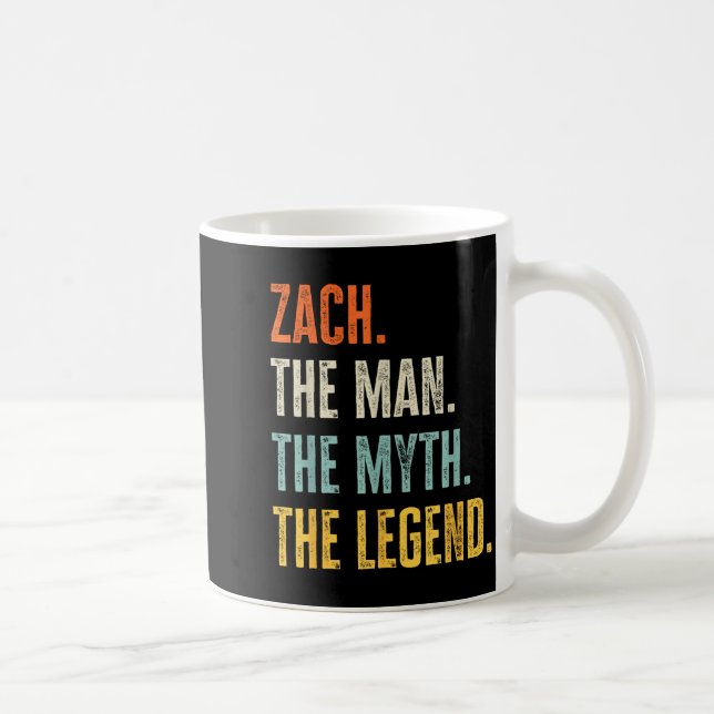 Caneca De Café Zach The , Man Myth Legend, Funny Name Zach  (Direita)