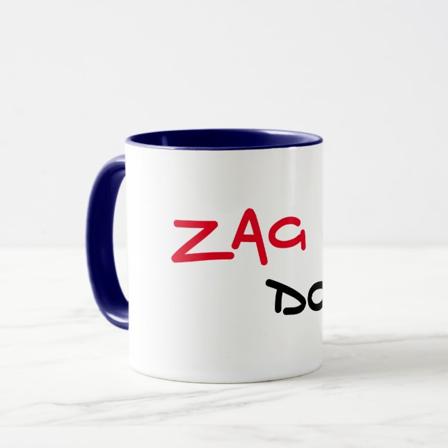 Caneca de café Zag Dog Navy Trim (Frente Esquerda)