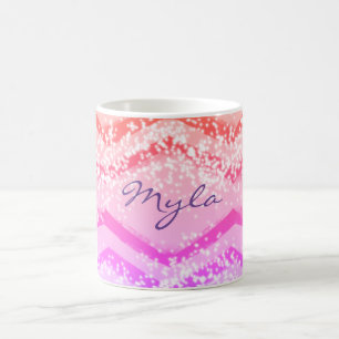 Caneca De Café Zag Personalizada de Ombre Rosa