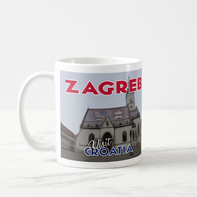 Caneca De Café Zagreb, Visite a Croácia Eu Amo (Esquerda)