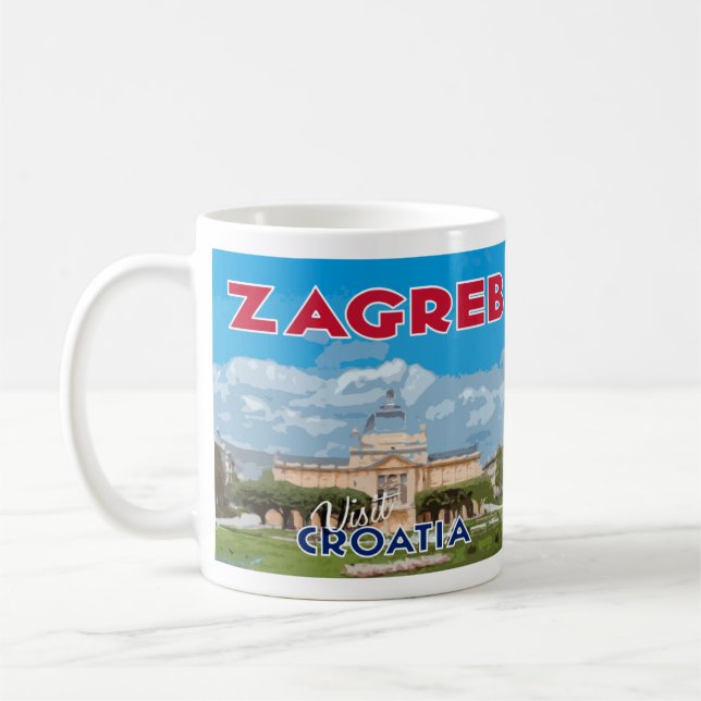 Caneca De Café Zagreb, Visite a Croácia Eu Amo Coffee Mug (Esquerda)