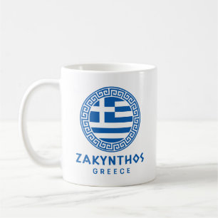 Caneca De Café Zakynthos E Bandeira Da Grécia