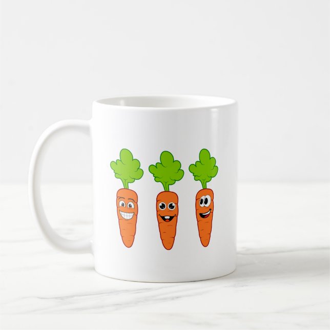 Caneca De Café Zanahorias divertidas  (Esquerda)