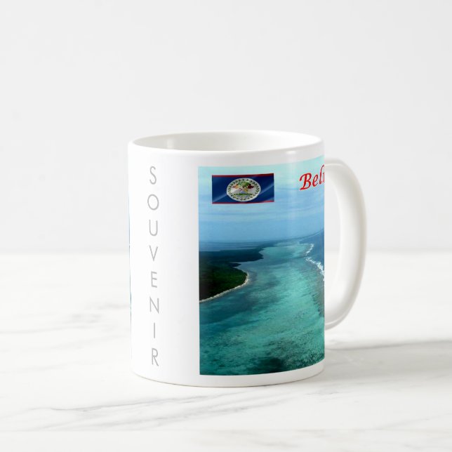 Caneca De Café zBZ005 BELIZE Barrier Reef, América (Frente Esquerda)