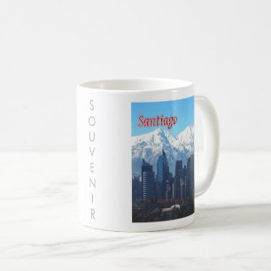 Caneca De Café zCL018 SANTIAGO Skyline, América,