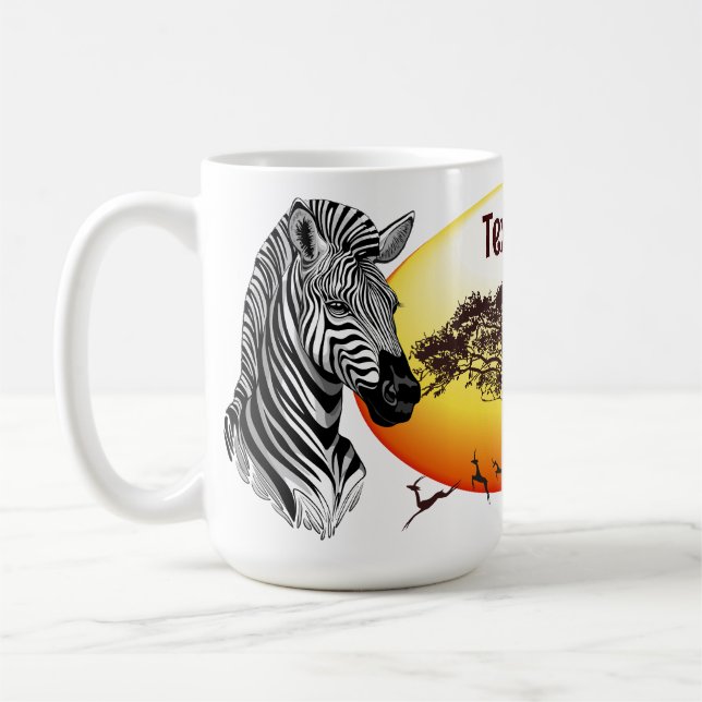 Caneca De Café Zebra African Savanna Wild Animal (Esquerda)