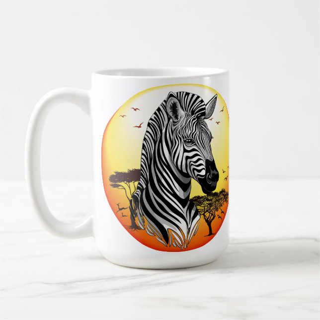 Caneca De Café Zebra African Savanna Wild Animal (Esquerda)