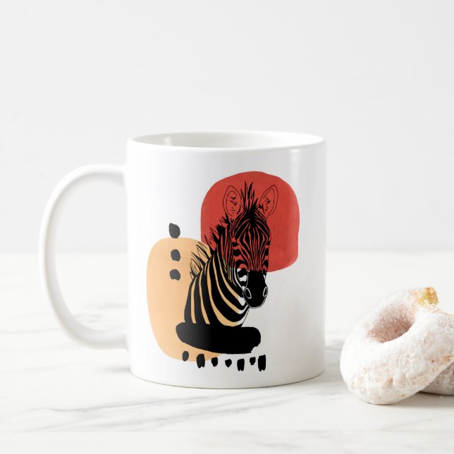 Caneca De Café Zebra animal selvagem (Com Donut)