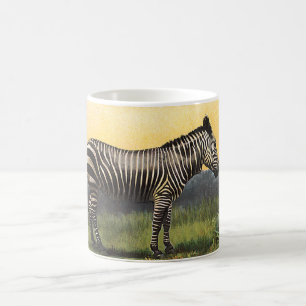 Caneca De Café Zebra Antiga na Savana Africana, Animal Selvagem