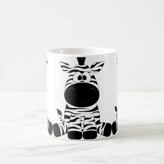Caneca De Café Zebra bonito, engraçada, feliz dos desenhos (Centro)