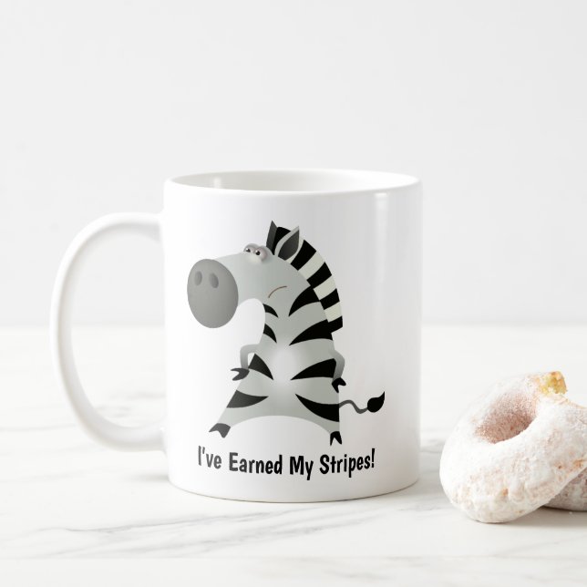 Caneca De Café Zebra bonito: Eu ganhei minhas listras! (Com Donut)