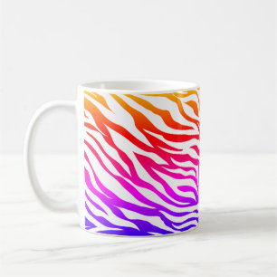 Caneca De Café Zebra com tiras de pele multicoloridas Padrão- 221