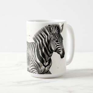 Caneca De Café Zebra Dinâmico em Arte de Tinta Correndo