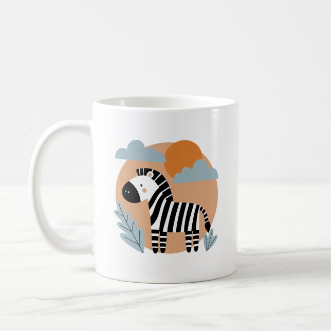 Caneca De Café Zebra Escandinava Impressionada (Esquerda)