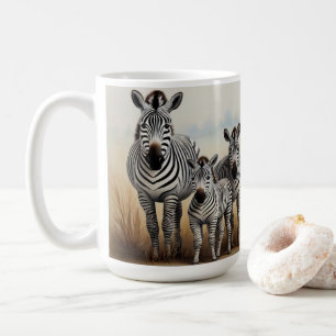 Caneca De Café Zebra Family Cute e Endearing Willife
