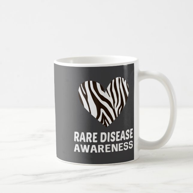 Caneca De Café Zebra Heart Rare Disease Awareness Gift 2020  (Direita)