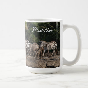 Caneca De Café Zebra Herd Personalize Nome Gift Mug