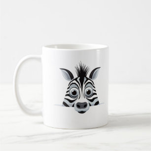 Caneca De Café Zebra Peeking Bela Cartografia Animal Engraçada Ad
