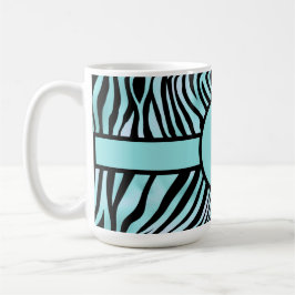 Caneca De Café Zebra Personalizada Imprime Turquesa Negra e Teal