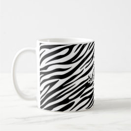 Caneca De Café Zebra Print Mug with “Sauvage” Text
