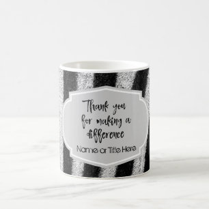 Caneca De Café Zebra Print: Obrigado por fazer diferença