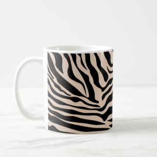 Caneca De Café Zebra Stripes Cream Beige Black Wild