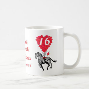 Caneca De Café Zebra vintage personalizada Doce Dezesseis
