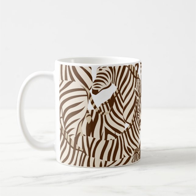 Caneca De Café Zebras, savana selvagem, padrão sem costura (Esquerda)