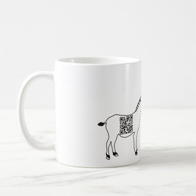 Caneca De Café zebre humour code barre qr evolution citation drol (Esquerda)