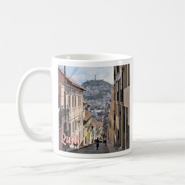 Caneca De Café zEC009 QUITO, Cidade Velha, América, (Esquerda)