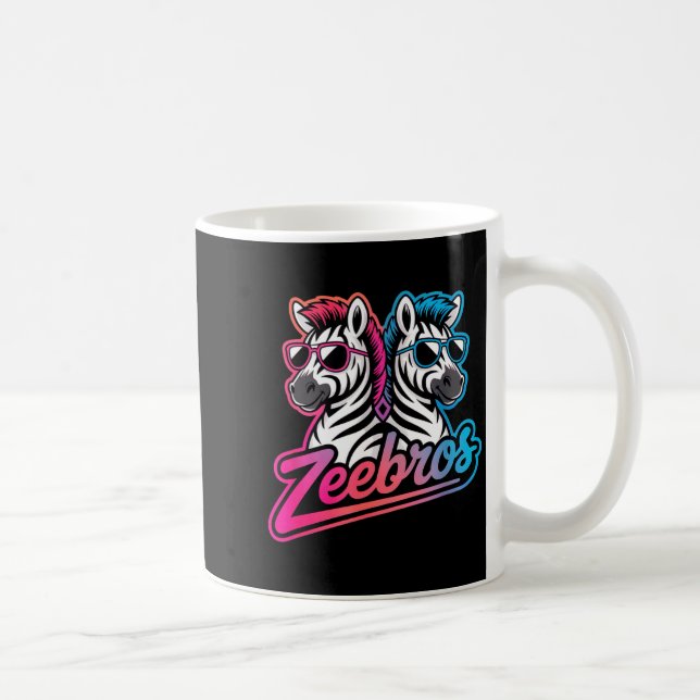 Caneca De Café Zeebros Cute Zebra Duo Design For Zebros Lovers  (Direita)