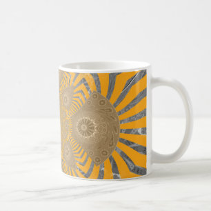 Caneca De Café Zéfiro Dourado: Elegância em Amarelo Dourado & Cro