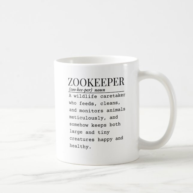 Caneca De Café Zelador de zoológico (Direita)