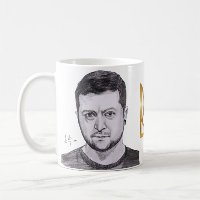 Caneca De Café Zelensky Autografo Mug (Esquerda)