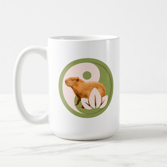 Caneca De Café Zen Capivara Yin Yang Natureza Pacífica (Esquerda)