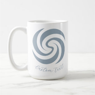 Caneca De Café Zen Espiral Vintage Mineral Azul com Texto Persona