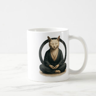 Caneca De Café Zen Meditating Cat – Enso Circle Mindful Yoga Art 