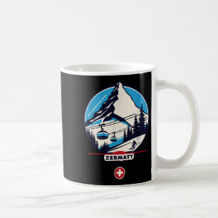 Caneca De Café Zermatt 4478 - Esquiando No Chifre