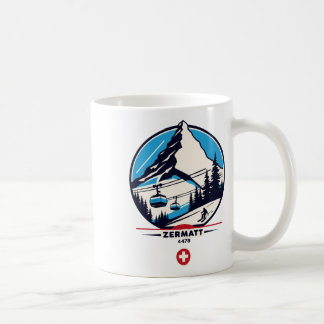 Caneca De Café Zermatt 4478 - Esquiando no Problemhorn