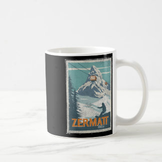 Caneca De Café Zermatt Suiça de inverno Esquiando Snowboard Ski