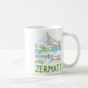 Caneca De Café Zermatt Suíça Lembrança Presente Para Turistas Sti