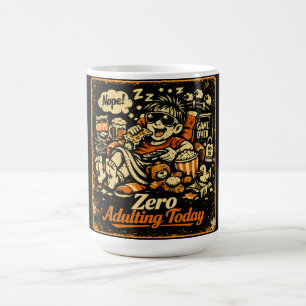 Caneca De Café Zero Adulting Hoje - Humor Anti-Responsabilidade