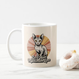 Caneca De Café Zero Cabelo Amor Máximo Sphynx Retro