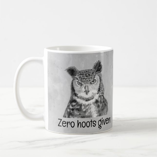 Caneca De Café Zero Hoots Dada Diversão Sarcástica (Esquerda)