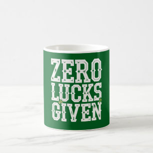 Caneca De Café "Zero Lucks" Com Engraçado Dia de São Patrício irl