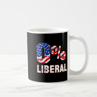 Caneca De Café Zero Porcento 0% Liberal Antigo Bandeira EUA Humor