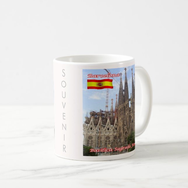 Caneca De Café zES013 BARCELONA Basilica Sagrada Família, (Frente Esquerda)