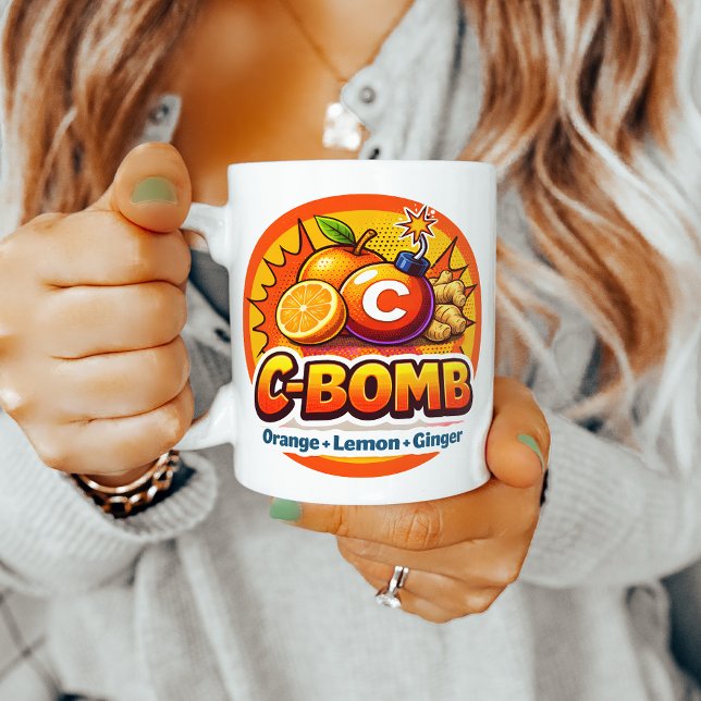 Caneca De Café Zesty Citrus Pop Art C-Bomb Tea Mix (Criador carregado)