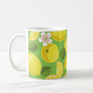 Caneca De Café Zesty Lemon: Citrus Pattern Delight