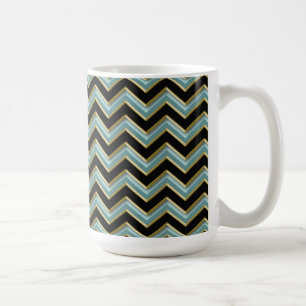 Caneca De Café ZigZag preto-e-Dourado